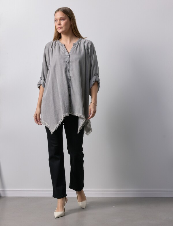 Camisa Oversize Tencel GRIS