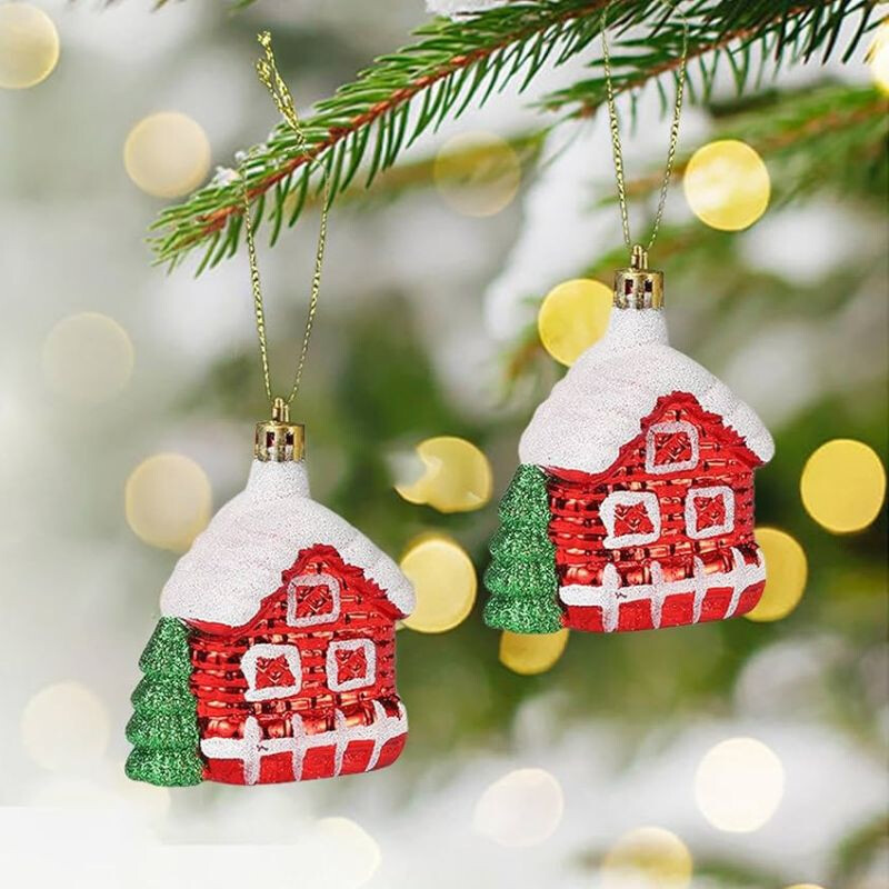 Casita Colgante Navideña con Árbol Casita Colgante Navideña con Árbol