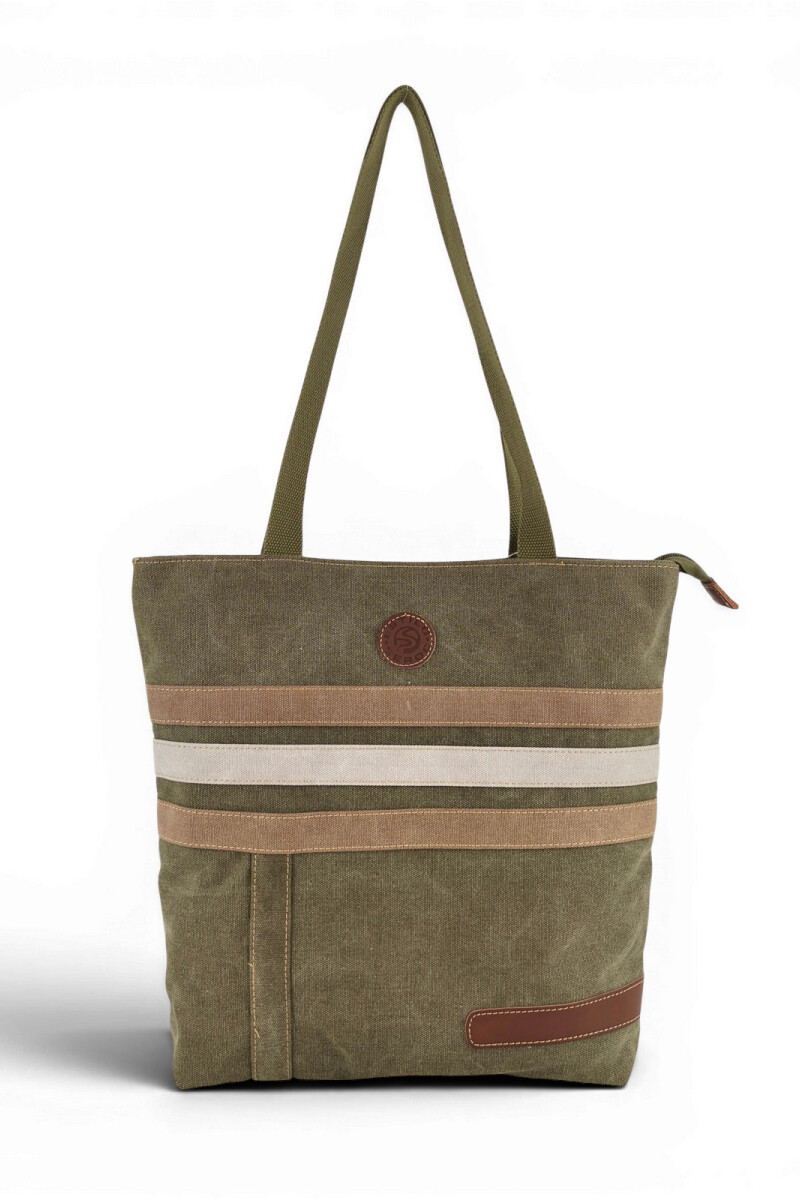 Bolso Tote de Lona Casual Verde