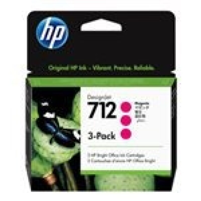 HP 712 - Paquete de 3 - 29 ml - magenta - original - DesignJet - cartucho de tinta - para DesignJet Studio, T210, T230, T250, T6 HP 712 - Paquete de 3 - 29 ml - magenta - original - DesignJet - cartucho de tinta - para DesignJet Studio, T210, T230, T250, T6