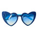 Lentes Corazón x1 Glitter Azul