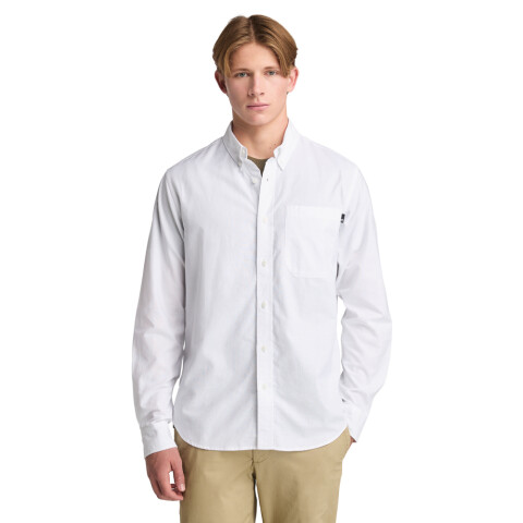 Camisa Oxford Manga Larga Hombre White Yd