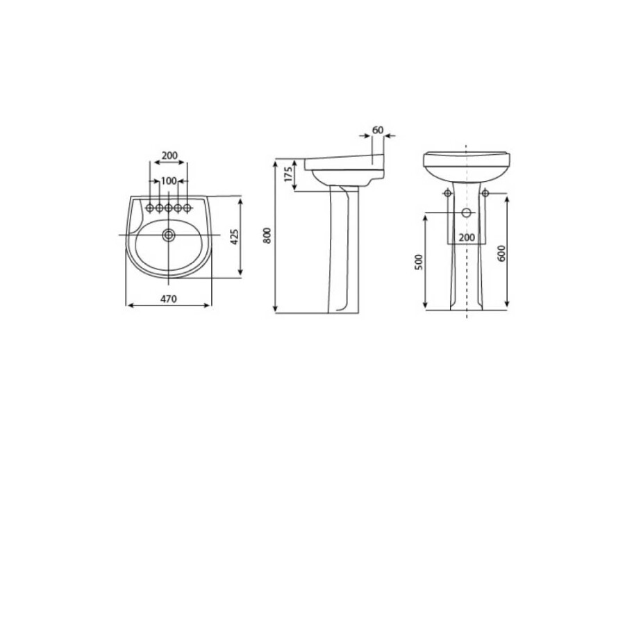 Lavatorio Zip p/pedestal Lavatorio Zip p/pedestal