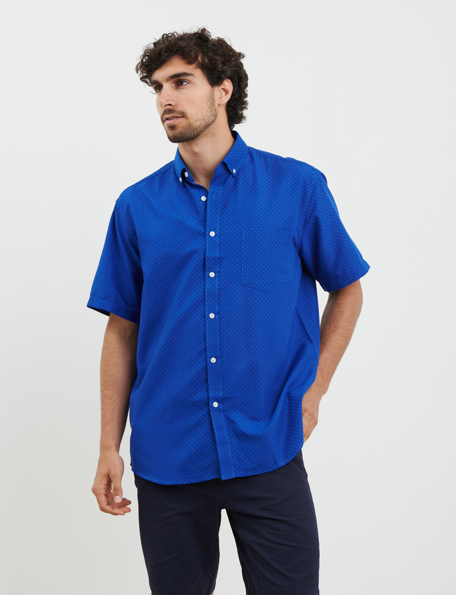 012543 CAMISA HARRINGTON LABEL Royal/blanco