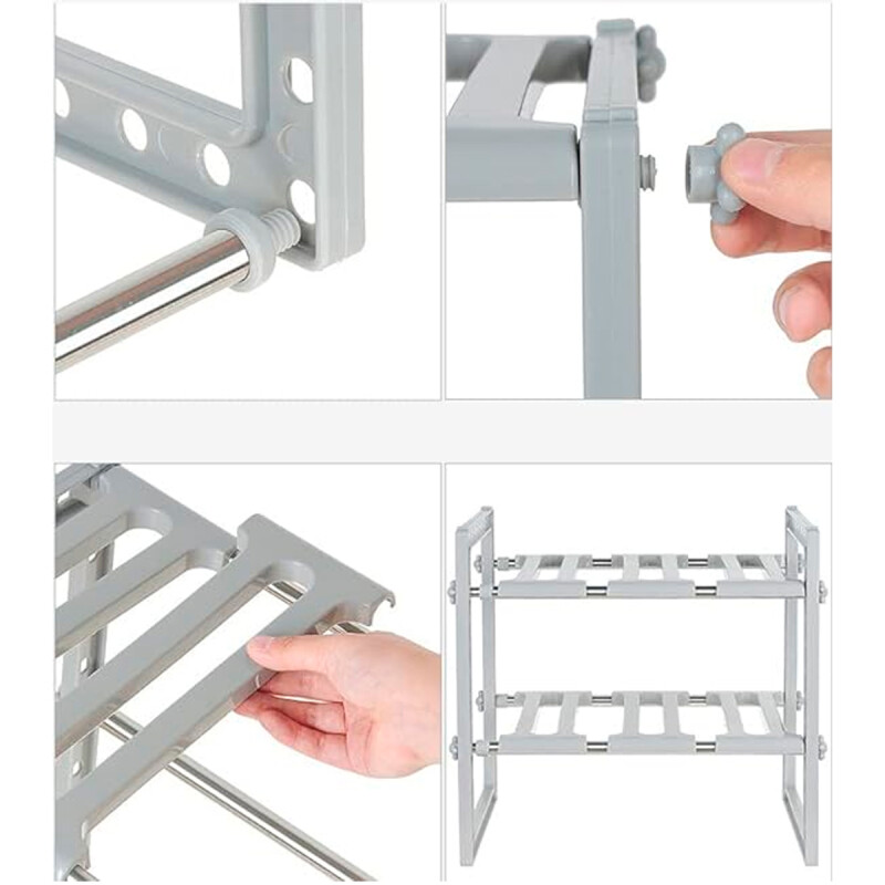 Estante bajo mesada de 2 niveles BLANCO