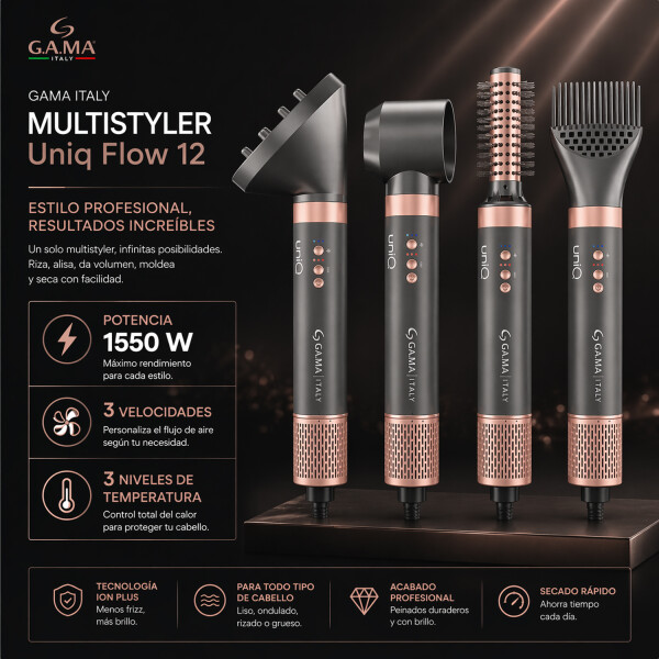 Set De Cepillo Gama Multistyler Flow 12 En 1 CEPILLO GAMA MULTISTYLER UNIQ FLOW 12EN1