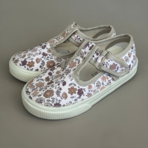 Guillermina De Lona Canvas Toddler Lisas Del 22 Al 26 Floral Beige
