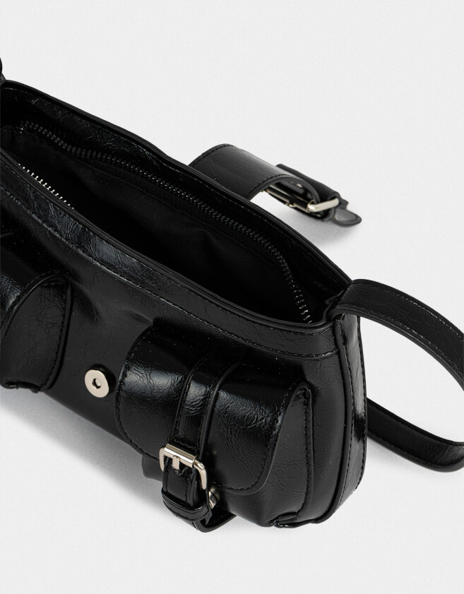 Bandoleras Noche Cartera Formato Baguette - Negro
