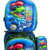 Mochila con carrito, lonchera y cartuchera. Dino Rex