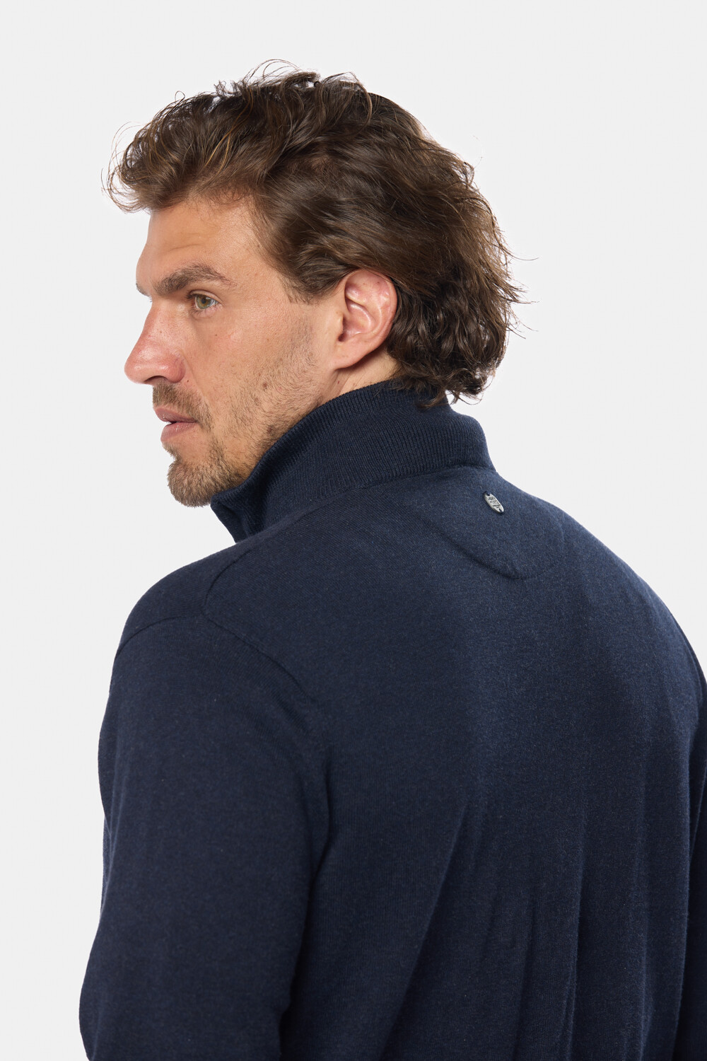 CAMPERA TEJIDA DE ALGODÓN Azul