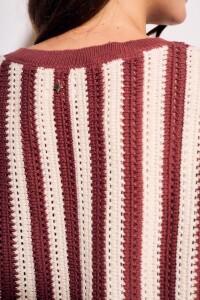 Chaleco Rayado Bordeaux