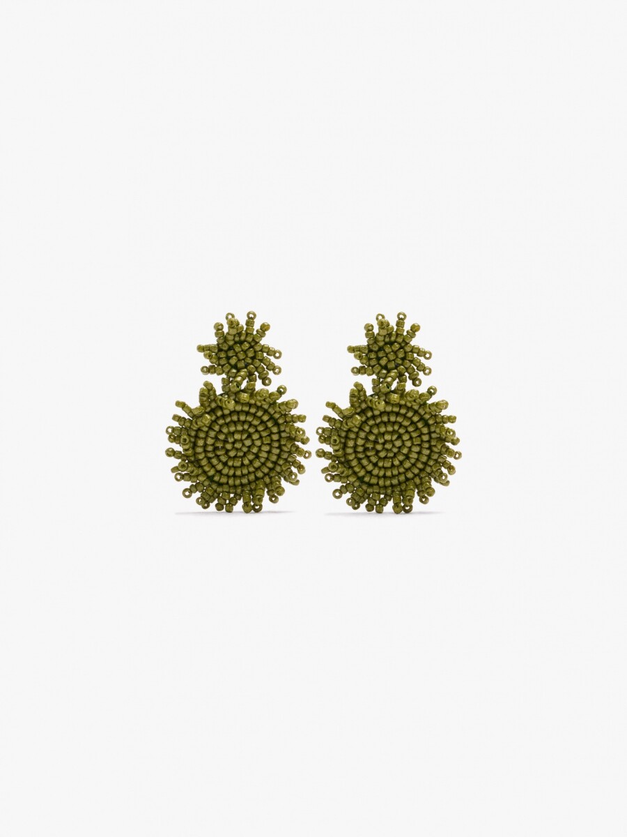Pendientes Con Abalorios Monocromáticos verde