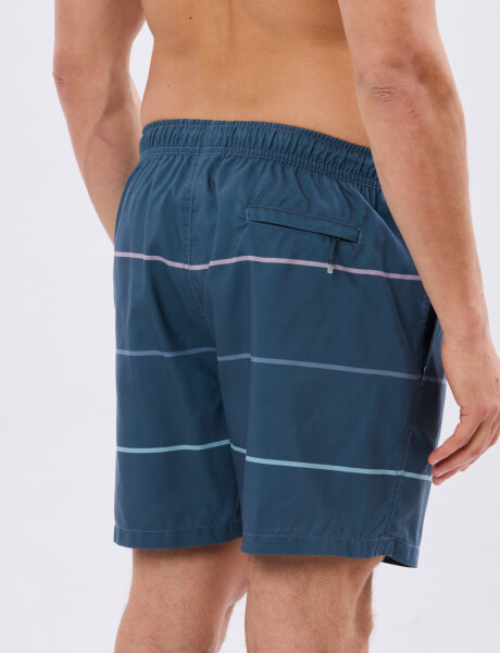 SHORT DE BAÑO RAYADO Azul