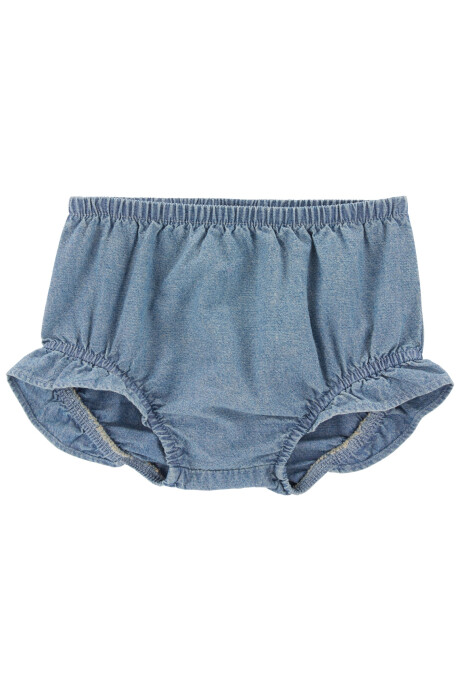 Set tres piezas, short chambray, musculosa y body de algodón Sin color