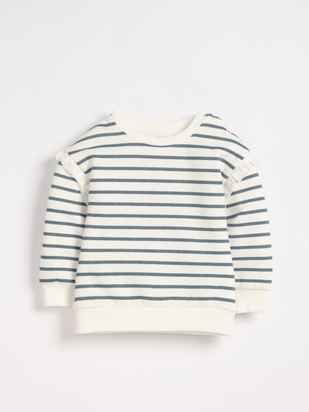 Buzo deportivo con volados Rayas Azul Y Blanco
