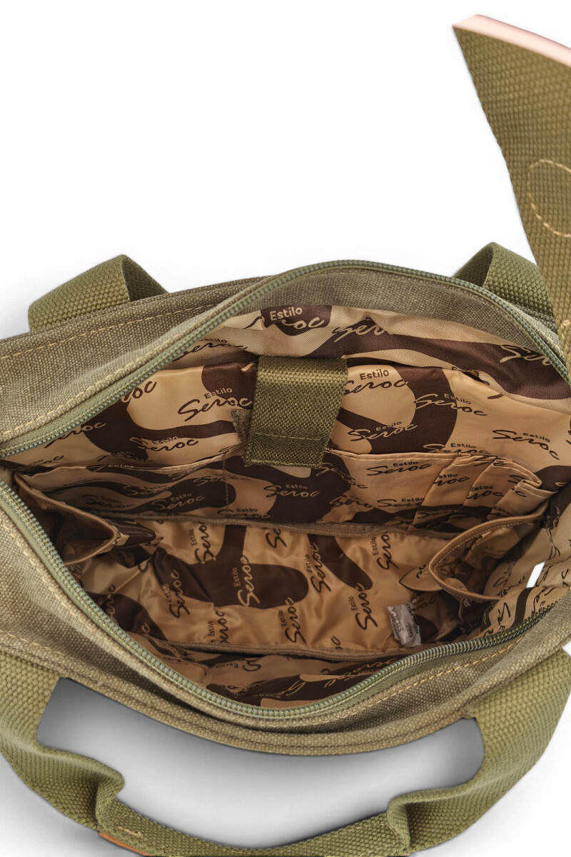 Cartera morral de lona Marrón