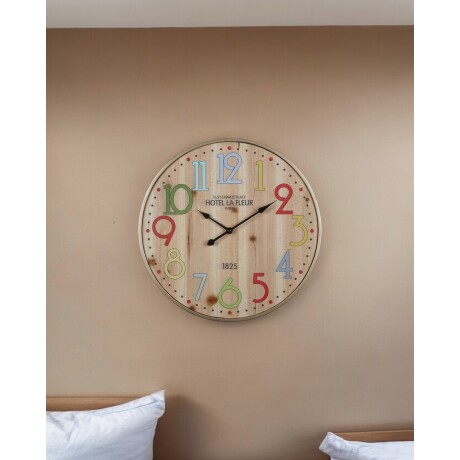 Reloj Analógico de Pared Símil Madera Colorido Selecta 42cm Colores