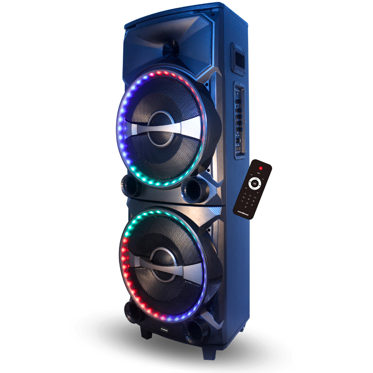 PARLANTE DOBLE DE 12 PULG. NORDMENDE FM LED AUX BT USB 
