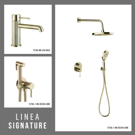 JUEGO DE GRIFERIA LAV BAJO DUCHA EMBUTIDA Y DUCHA HIGIENICA GRIS-BRUSHED NICKEL