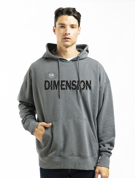 Canguro Estampado de Felpa Oversized California Gris Dimension
