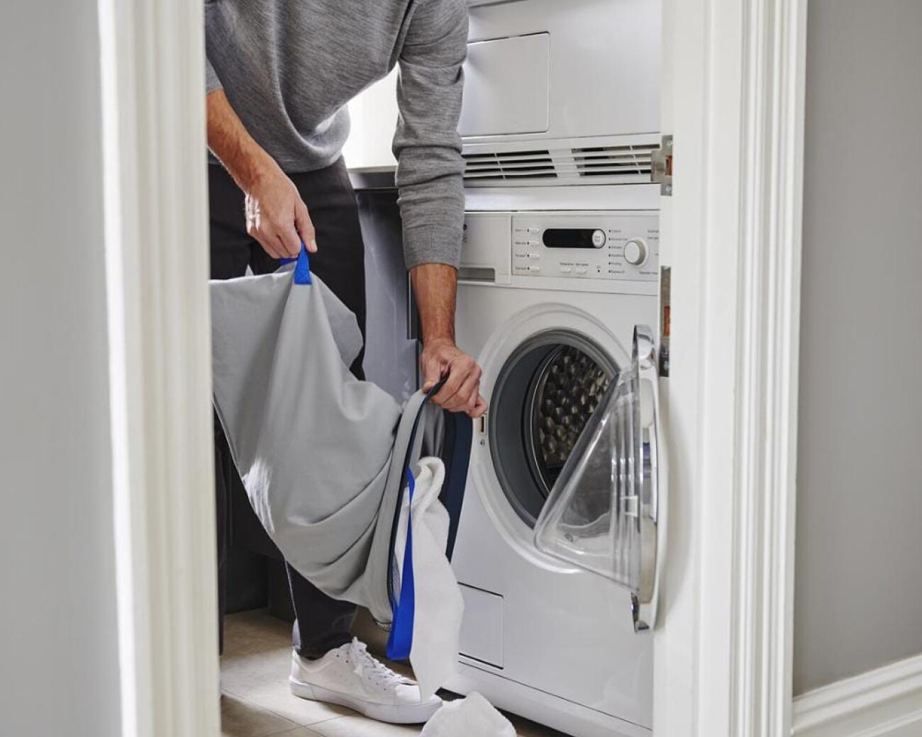 Cesto para ropa Tota 60L con separación – 2 compartimentos Negro