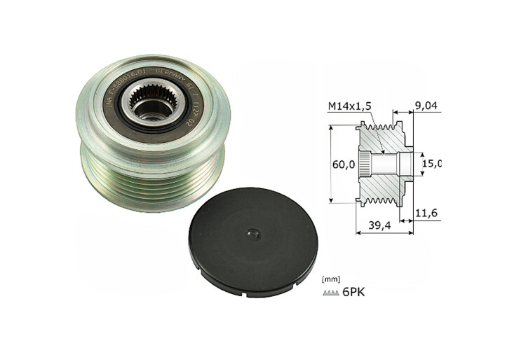 Polea Alternador Marcha Libre Citroen C1, Peug 108/107 08-25 Polea Alternador Marcha Libre Citroen C1, Peug 108/107 08-25