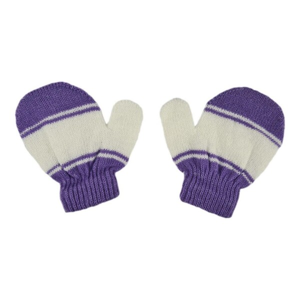 Guantes Niños Infantil Invierno Abrigaditos Frio Calidad Variante Color Violeta/Blanco