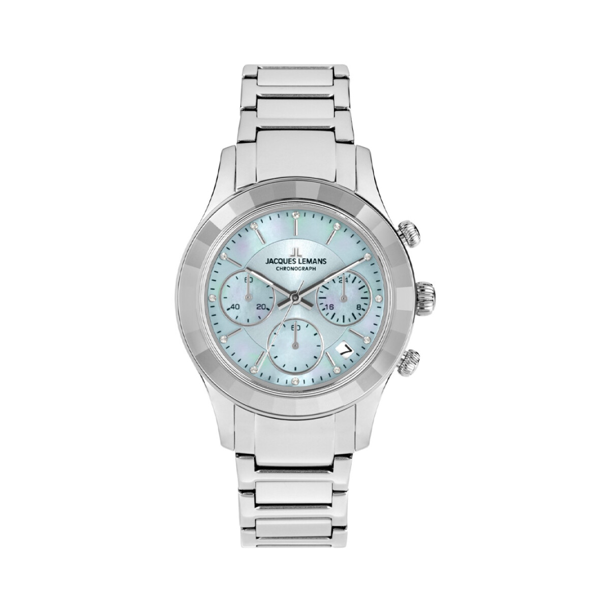 Reloj Jacques Lemans con Malla de Acero y Esfera Redonda 