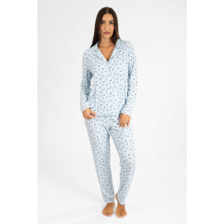 Pijama americano liberty ml Celeste