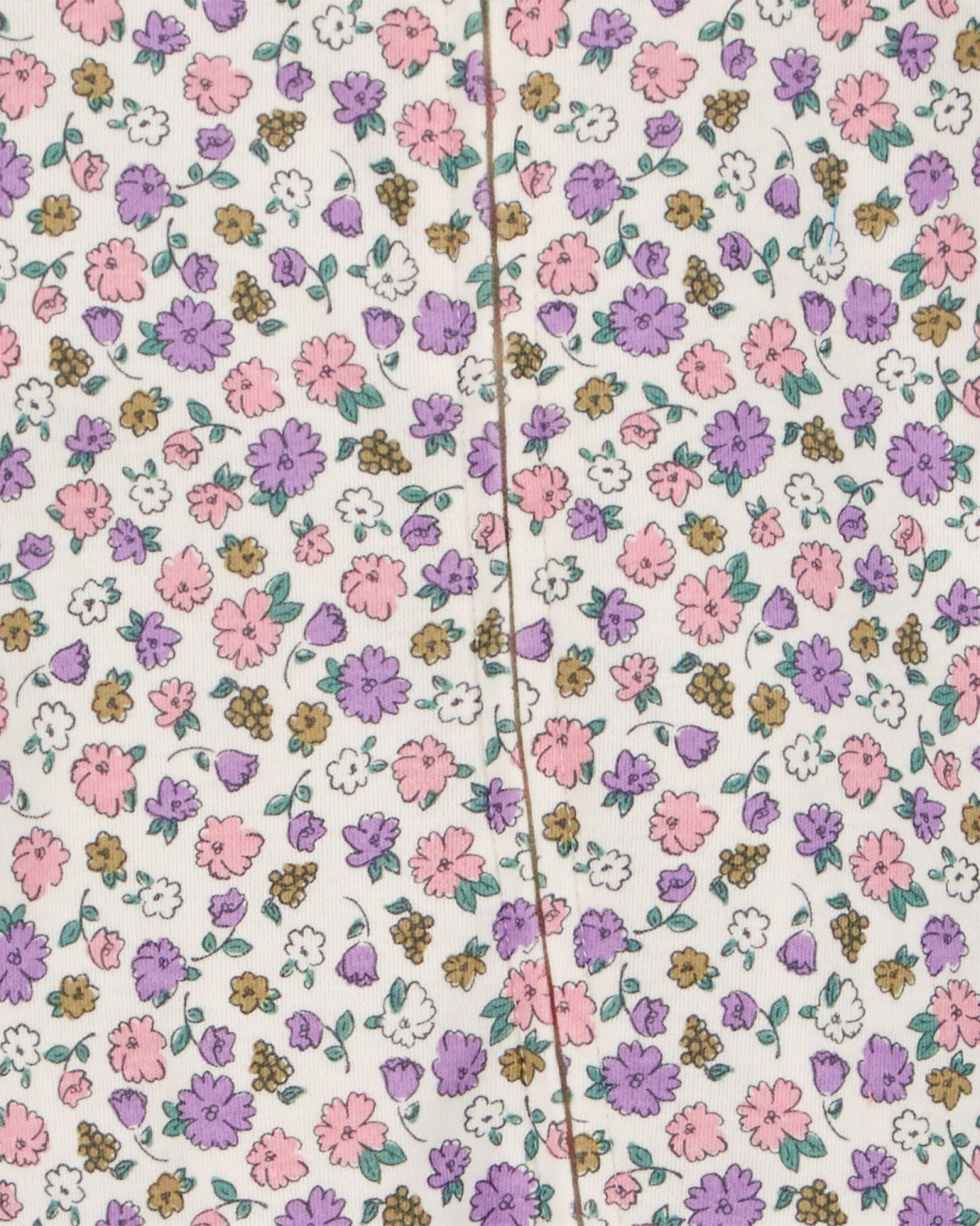 Pijama una pieza de algodón, con pie, diseño floral Pijama una pieza de algodón, con pie, diseño floral