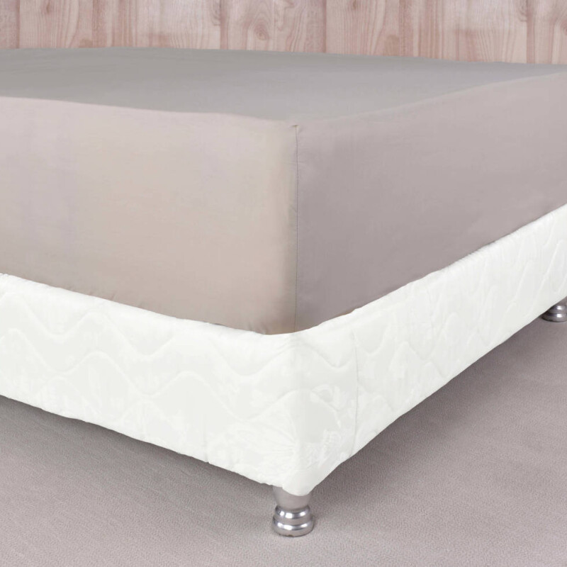 Juego de Sábanas 1 Plaza Twin Plus Lisa 200 Hilos Beige