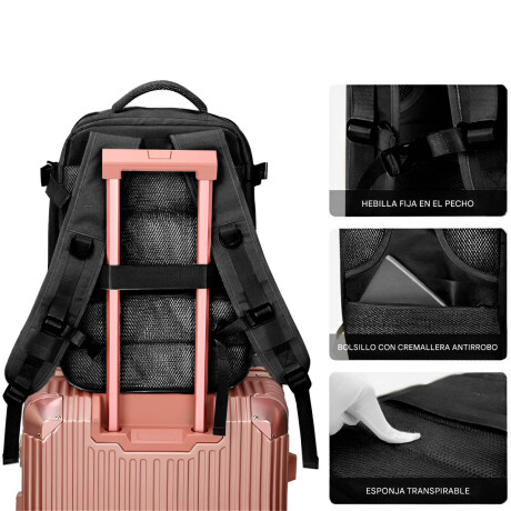 Mochila Viaje Carry On Impermeable Laptop Ejecutiva Negro