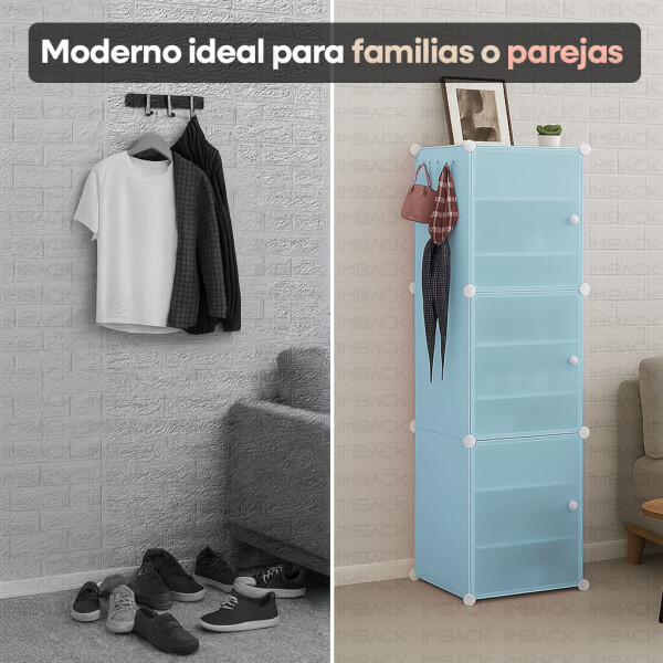 Armario Organizador de Zapatos IMBACK IBK-PLC007 | 3 Pisos, 3 Puertas Esmeriladas, Compacto y Versátil Azul Armario Organizador de Zapatos IMBACK IBK-PLC007 | 3 Pisos, 3 Puertas Esmeriladas, Compacto y Versátil Azul