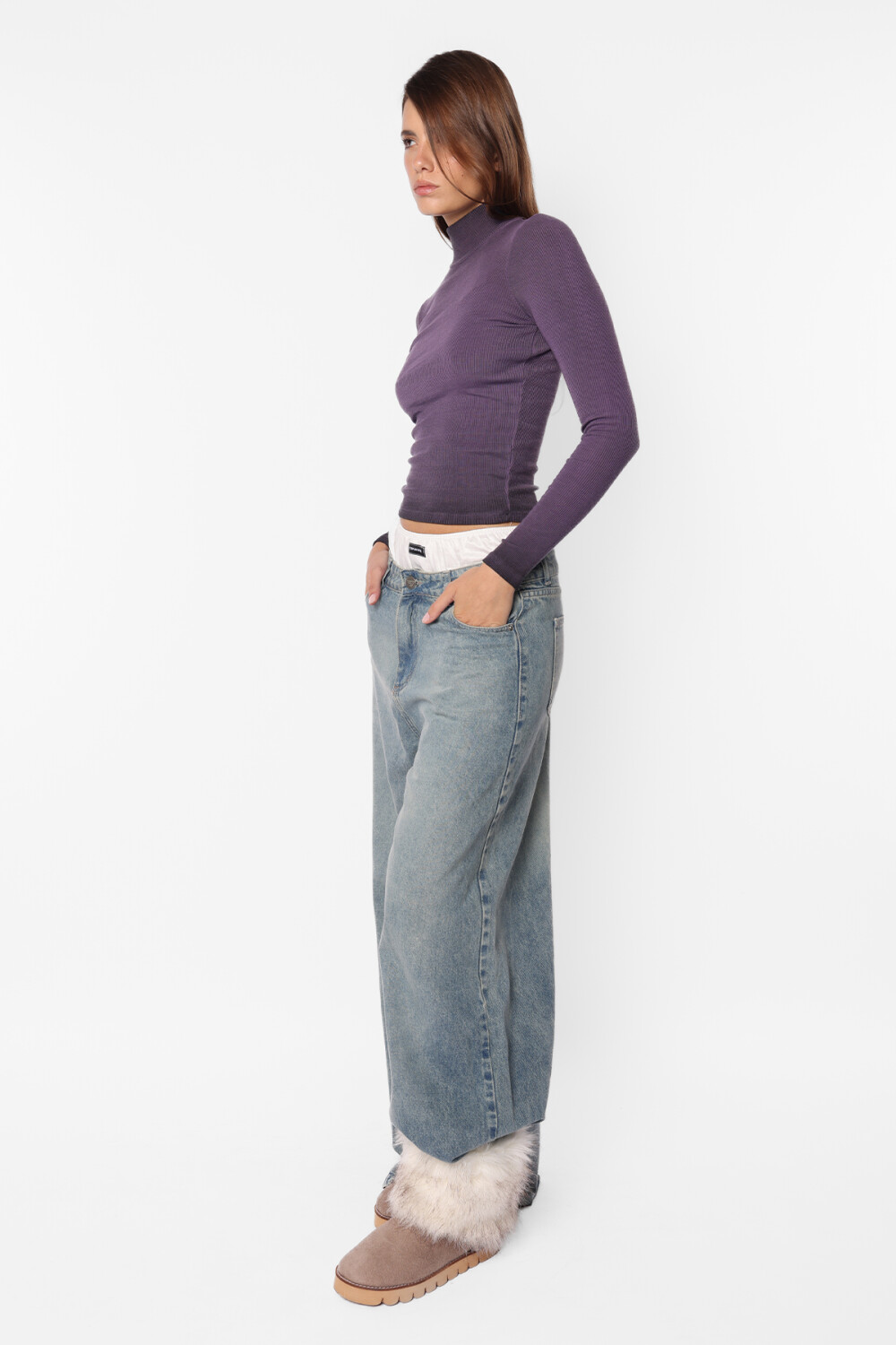 Top Polera Patch Violeta