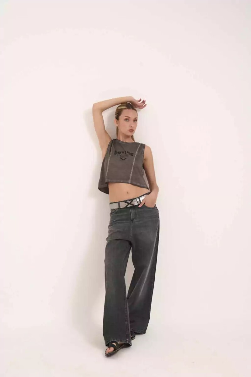 JEAN BAGGY OLIVO BLACK Gris