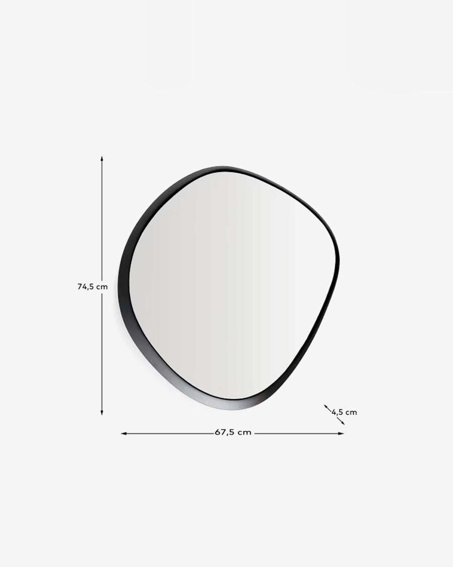 Espejo Tebel de metal negro 67,5 x 74,5 cm