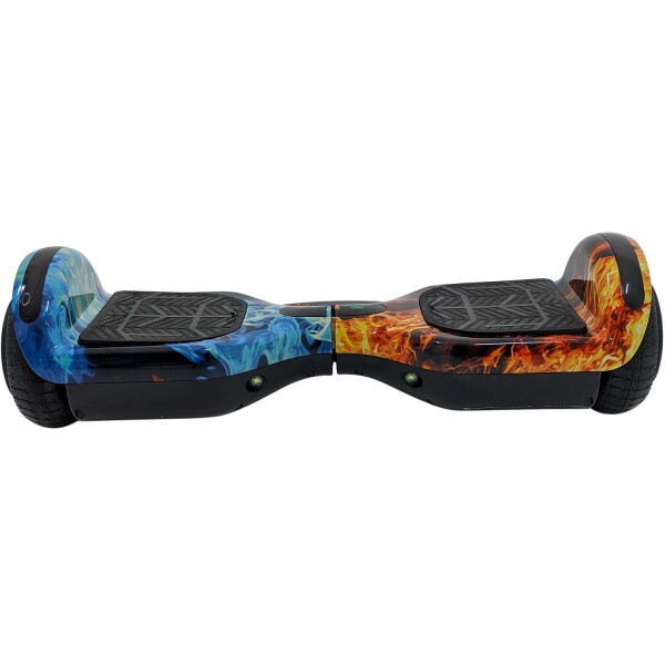 Skate Electrico Hoverboard Musica Bluetooth Luces Patineta Variante Diseño Fuego Rojo y Azul