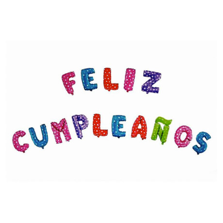 Globo metalizado Feliz Cumpleaños Puntitos Multicolor