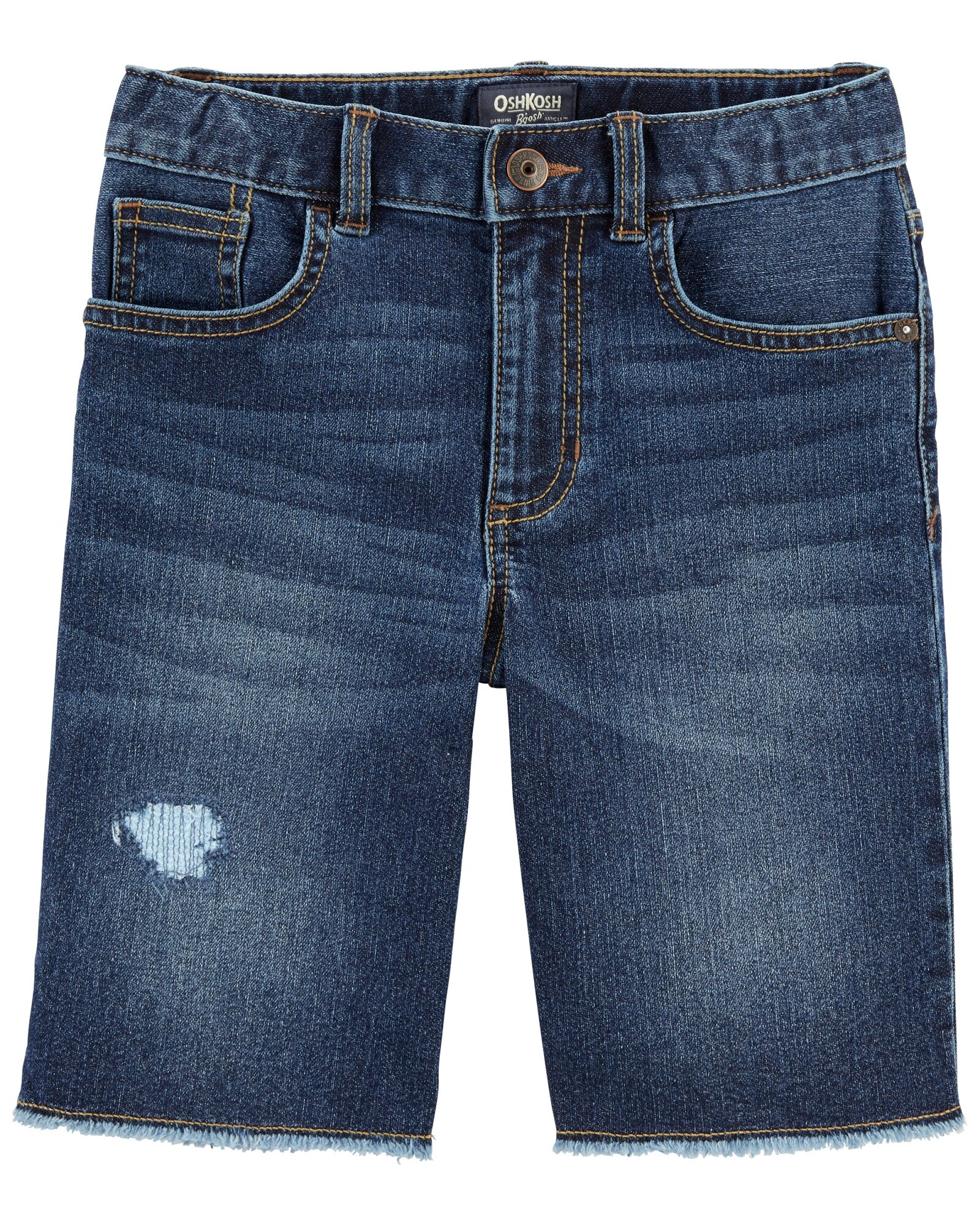 Bermuda de jean con rasgado Sin color