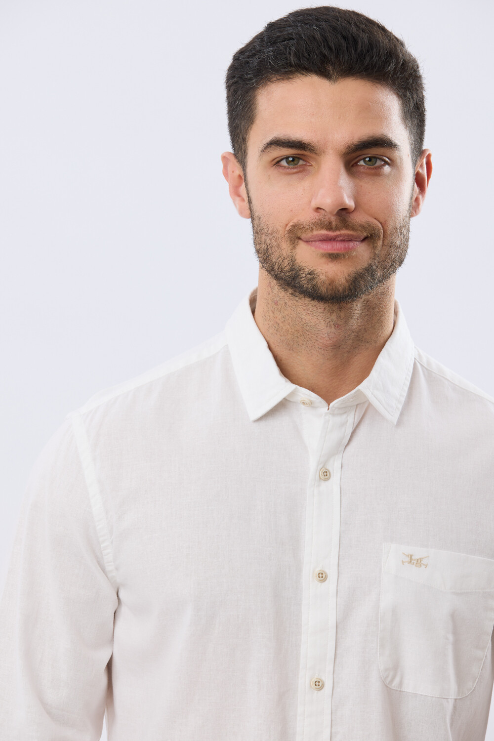 CAMISA LISA DE LINO Blanco