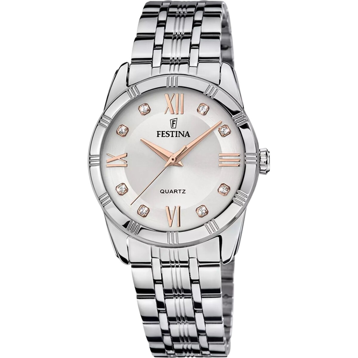 Reloj Festina F16940/b Para Mujer En Acero Plateado 