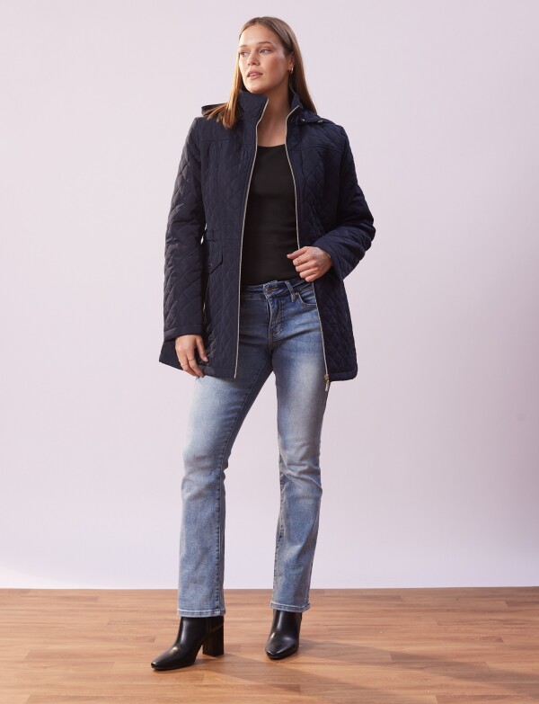 Campera Capitoneada Capucha AZUL