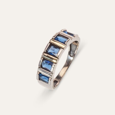 Anillo Verona Blue - Plata y Oro Anillo Verona Blue - Plata y Oro