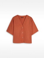 Camisa Manga Corta 100% Lyocell naranja