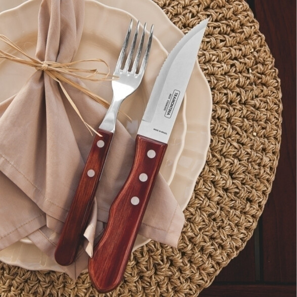 Tenedor Jumbo rojo POLYWOOD, 12 piezas -TRAMONTINA TN9209