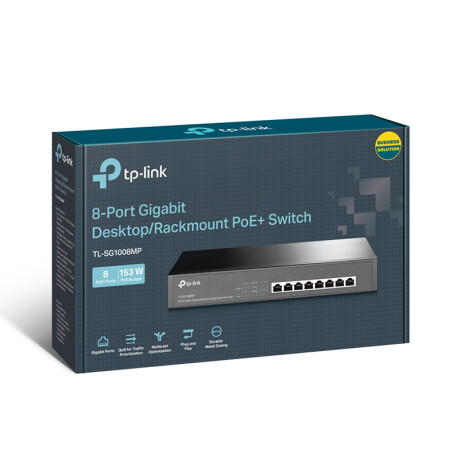 Switch TP-Link SG1008MP 10 100 1000 Mbps 8 Puertos 8 PoE+ Switch TP-Link SG1008MP 10 100 1000 Mbps 8 Puertos 8 PoE+