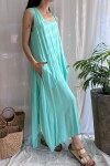 Vestido Baba de rayón Turquesa