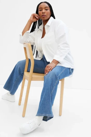 Camisa Poplin Oversize Mujer Optic White