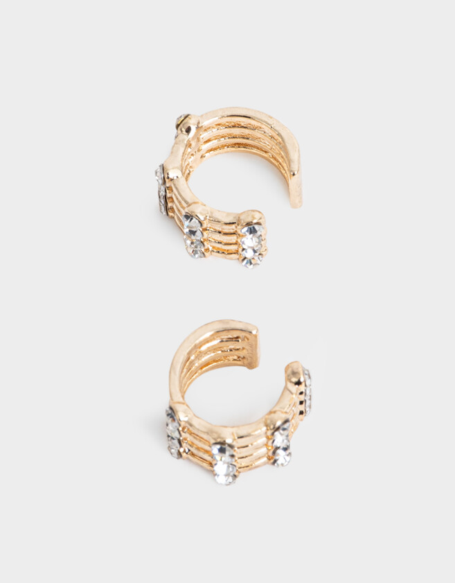 Bijou Cuff Con strass Set De Earcuffs Con Strass - Dorado