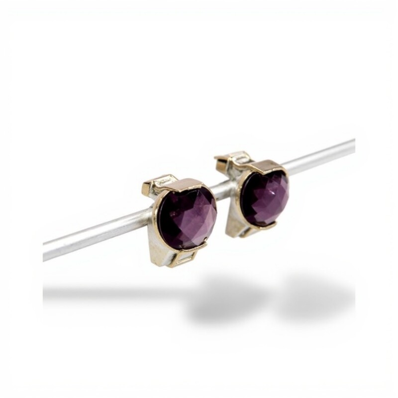 Caravanas Vintage Amatista-Plata y oro-Amatista-CA5142 conpiedra